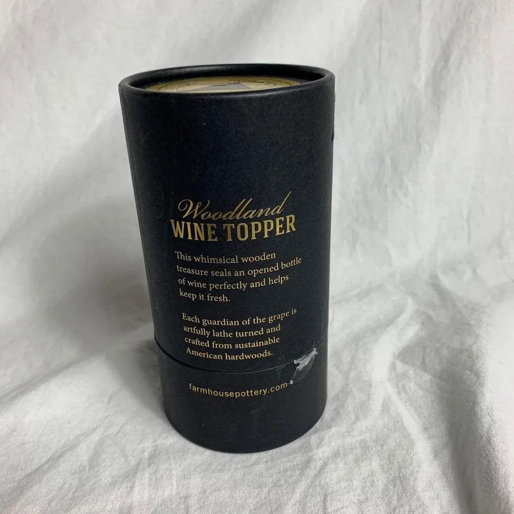 Farmhouse Pottery Woodland Wine‎ Topper Wilhelm Guardian of the Grape Wooden